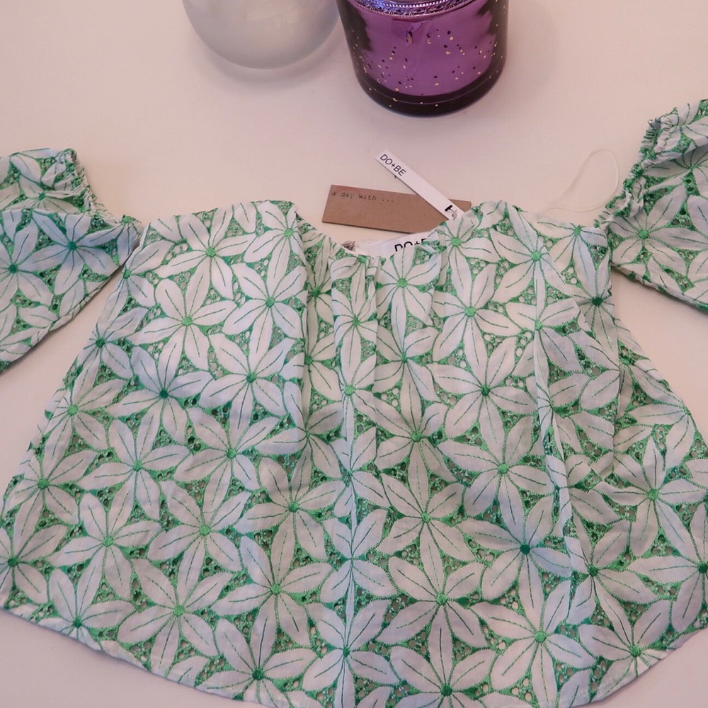 Do and Be embroidered off the shoulder top